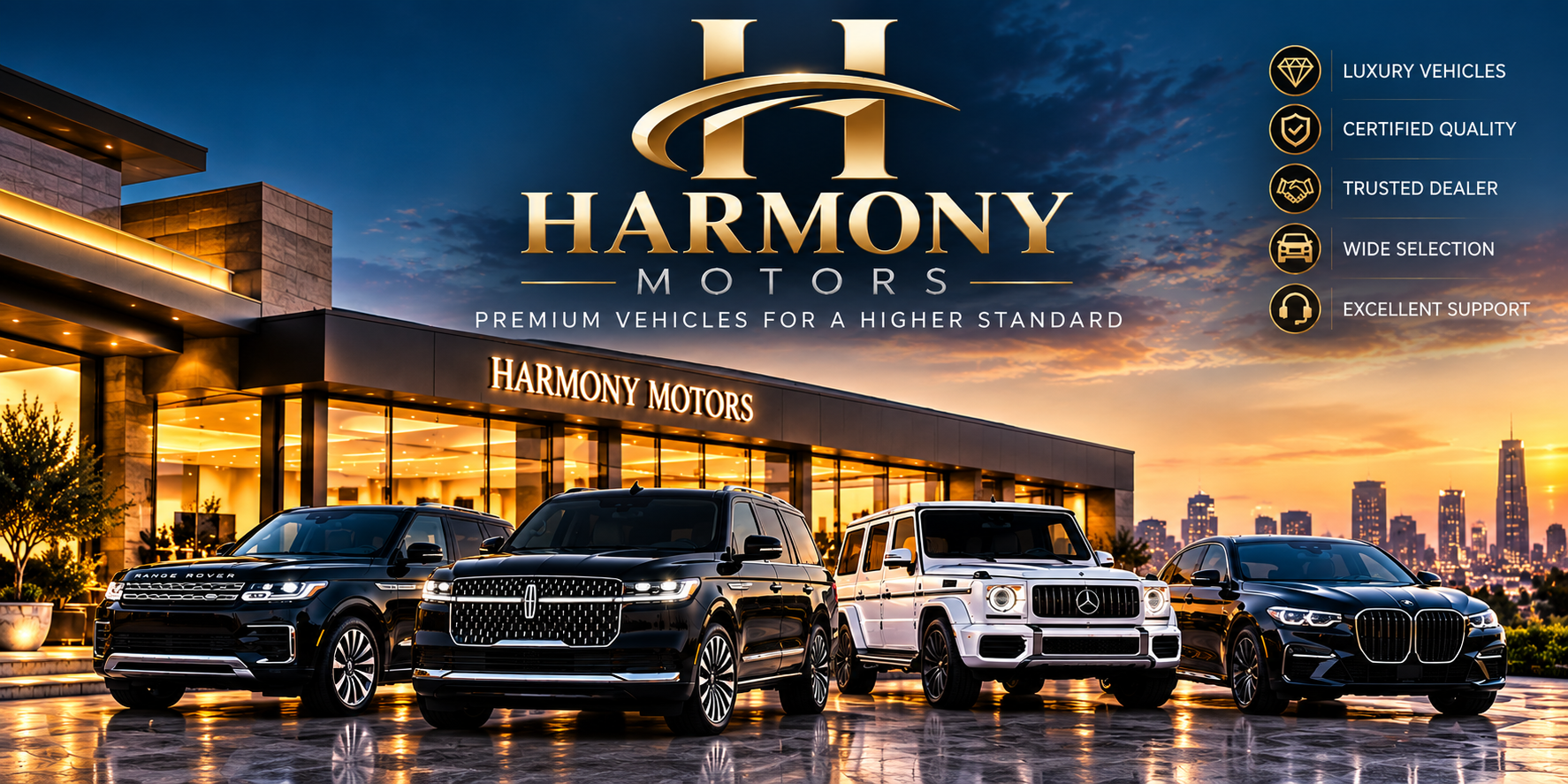 Harmony Motors dealership banner